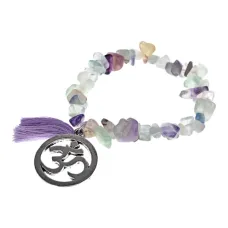 Браслет Ом из натурального флюорита BJBS-265