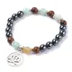 Браслет Лотос, гематит, амазонит, венге, 8мм BJBS-268