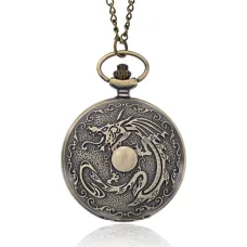 Открывающиеся часы - кулон с цепочкой Дракон WA084