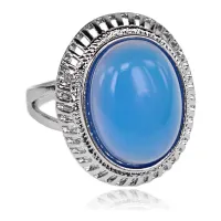 Кольцо с камнем Синий агат, размер 8 KL170