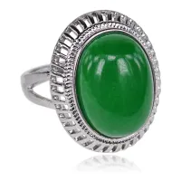 Кольцо с камнем Нефрит, размер 8 KL173