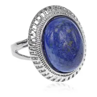 Кольцо с камнем Лазурит, размер 8 KL177