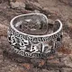 Безразмерное кольцо с мантрами, цвет серебряный KL183