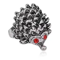 Безразмерное кольцо Ёжик со стразами KL188