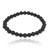 Браслет из натурального камня Черный агат, 6мм BJBS-277