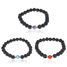 Браслет из натурального камня Лава, 8мм, в ассортименте BJBS-279