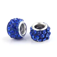 Бусина для евробраслета 11х7,5мм, отверстие 5мм, цвет синий FBE2001-04