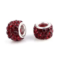 Бусина для евробраслета 11х7,5мм, отверстие 5мм, цвет темно-красный FBE2001-05