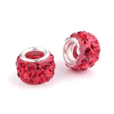 Бусина для евробраслета 11х7,5мм, отверстие 5мм, цвет красный FBE2001-09