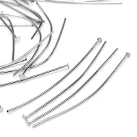 Пин (штифт) для бижутерии Гвоздик 50х0,8мм, цвет серебр. FPN2001-S