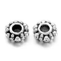 Бусина - разделитель d.7мм, ширина 2мм, отверстие 2,5мм, цвет серебр. FR2003-S