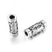 Бусина металлическая 13х5мм, отверстие 2,5мм, цвет серебр. FBM2002-S