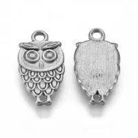Подвеска для бижутерии Сова 18х10мм, цвет серебр. FP2048-S