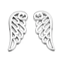 Подвеска для бижутерии Крыло ангела 24х10мм, цвет серебр. FP2039-S