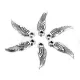 Подвеска для бижутерии Крыло 17х5х1мм, цвет серебр. FP2058-S