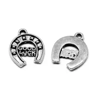 Подвеска для бижутерии Подкова Good Luck 17,5х14,5х2мм, цвет серебр. FP2066-S