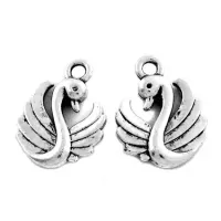 Подвеска для бижутерии Лебедь 17х13х3мм, цвет серебр. FP2075-S