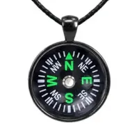 Кулон - компас на шнурке, цвет черный FEK003-BJK