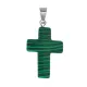 Крест из синтетического камня Малахит 26х18х6мм KR008-04