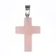 Крест из натурального камня Розовый кварц 26х18х6мм KR008-05