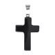 Крест из натурального камня Чёрный агат 26х18х6мм KR008-06