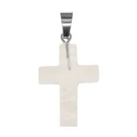 Крест из синтетического камня Лунный камень 26х18х6мм KR008-08