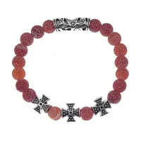 Браслет с молитвой Св. Пантелеймону, Африканский агат BSH-18-04