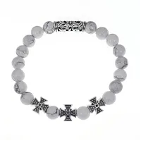 Браслет с молитвой Иисусу Христу за маму, Кахолонг BSH-18-07