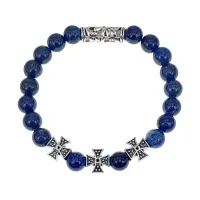 Браслет с молитвой Пресвятой Богородице от беды, Лазурит BSH-18-10