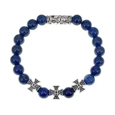 Браслет с молитвой Пресвятой Богородице от беды, Лазурит BSH-18-10