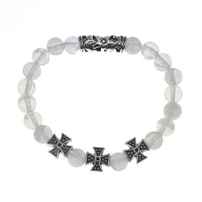 Браслет с молитвой Св. блж. Матроне Московской о помощи, Лунный камень BSH-18-11