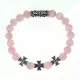 Браслет с молитвой Св. блж. Ксении Петербургской о замужестве, Розовый кварц BSH-18-15