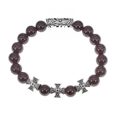 Браслет с молитвой Георгию Победоносцу, Гранат BSHE-18-06