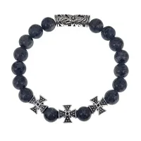 Браслет с молитвой Св. прп. Серафиму Саровскому о защите, Лабрадор BSHE-18-08