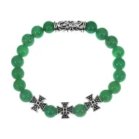 Браслет с молитвой Господу Богу за мужа, Нефрит BSHE-18-13