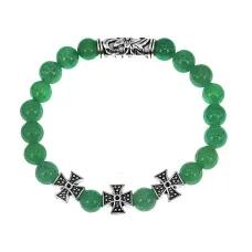 Браслет с молитвой Господу Богу за мужа, Нефрит BSHE-18-13