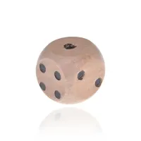 Игральный 6-гранный кубик, 1,5x1,5x1,5 см, цвет бежевый KGB012