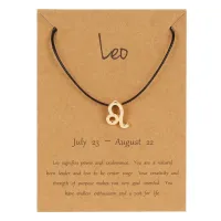 Браслет на черной нити Знаки Зодиака - Лев BS492-05