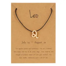 Браслет на черной нити Знаки Зодиака - Лев BS492-05