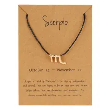 Браслет на черной нити Знаки Зодиака - Скорпион BS492-08