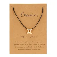 Браслет на черной нити Знаки Зодиака - Близнецы BS492-03