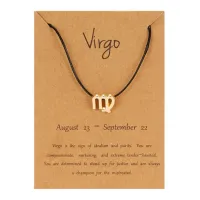 Браслет на черной нити Знаки Зодиака - Дева BS492-06