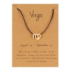 Браслет на черной нити Знаки Зодиака - Дева BS492-06