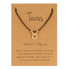 Браслет на черной нити Знаки Зодиака - Телец BS492-02