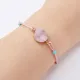 Плетеный браслет с друзами, цвет розовый BS496-02