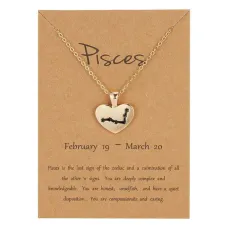 Кулон с цепочкой Сердце - Рыбы BJK208-12