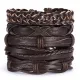 Набор кожаных браслетов, цвет коричневый BSN021
