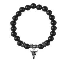 Браслет Череп быка (сила, мужество, защита), Шунгит BSP-15-2076