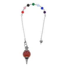 Маятник для биолокации 7 чакр, 27 см, сердолик BLK039-07