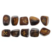 Ведьмины руны, 10шт., 12х11см, натуральный тигровый глаз MR017-02